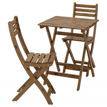 ست میز و صندلی ناهار خوری آیکیا-IKEA میز و صندلی ناهار خوری مدل ASKHOLM کد 19053- قهوه ای روشن - تاشو