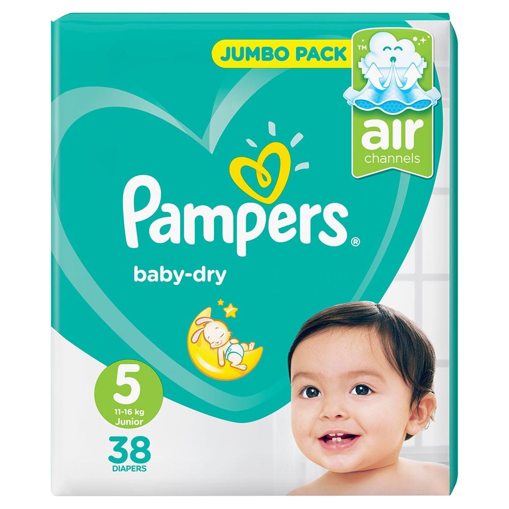 پوشک نوزاد و بچه پمپرز-Pampers پوشک مدل Baby Dry سایز 5 بسته 38 عددی