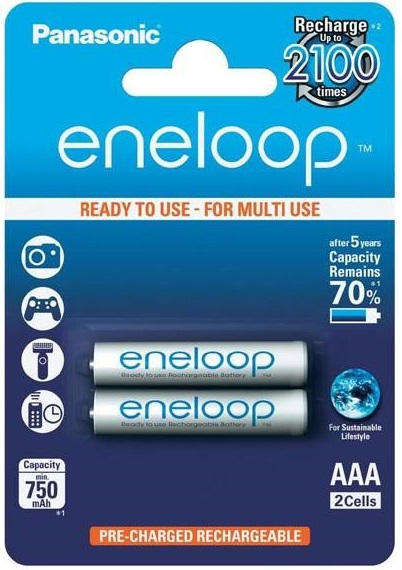 باتری و پایه شارژ پاناسونيك-Panasonic Eneloop AAA Battery - نیم قلمی