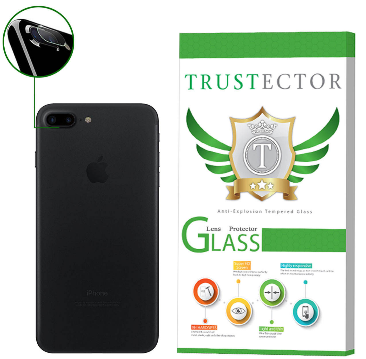محافظ لنز دوربین گوشی موبایل تراستکتور-TRUSTECTOR محافظ لنز دوربین مدل CLP برای گوشی موبایل اپل iPhone 7 Plus