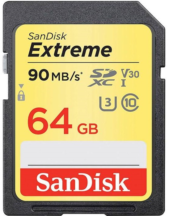 كارت حافظه / Memory Card سنديسك-SanDisk 64GB - Extreme V30 UHS-I U3 Class 10 600X 90MBps SDXC