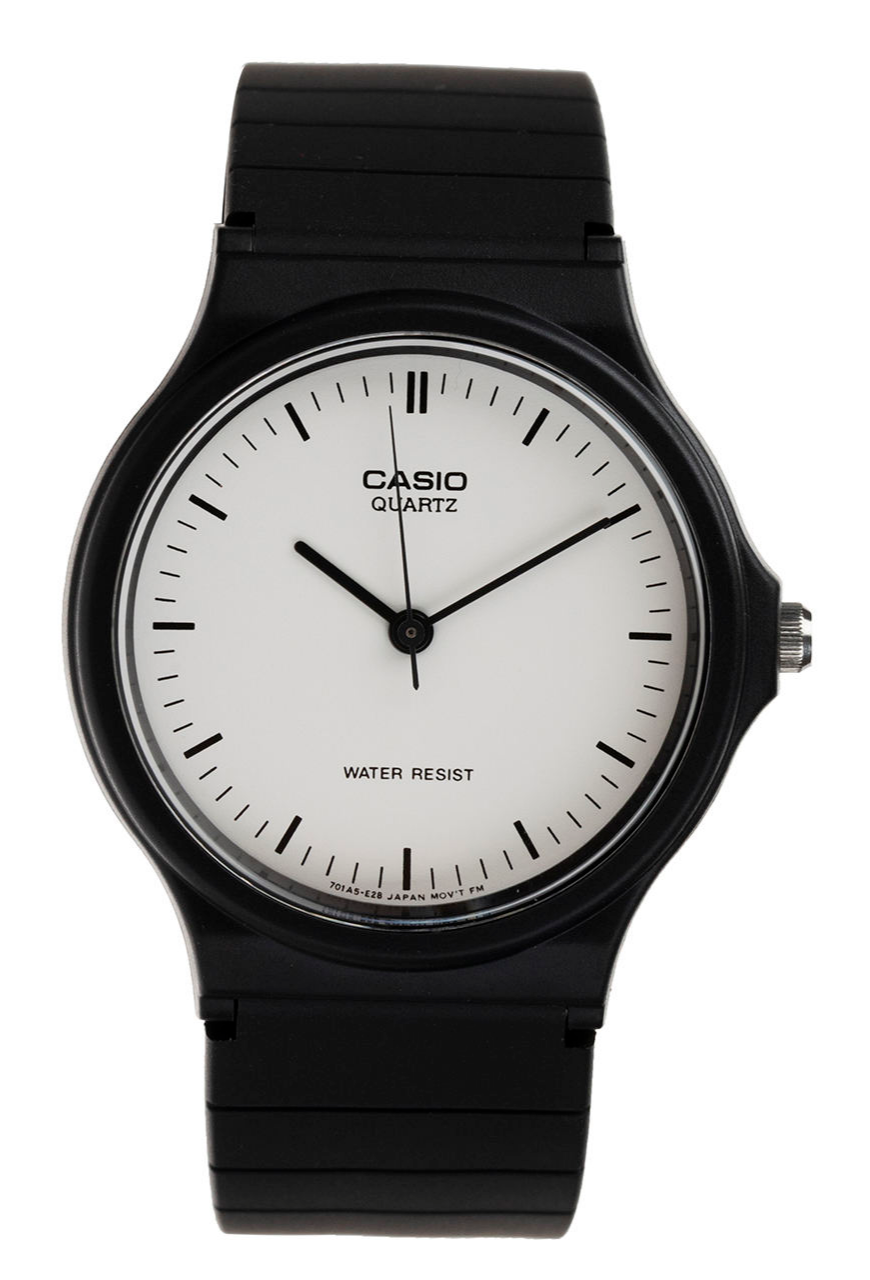 ساعت مچی مردانه  -Casio ساعت مچی عقربه ای مردانه مدل MQ-24-7ELDF - صفحه سفید بند مشکی