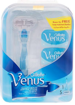 تیغ و خمیر اصلاح ژیلت-Gillette خود تراش مدل Venus همراه با 5 یدک