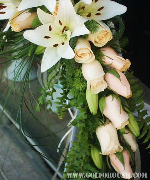گل های طبیعی  -گل دسته گل عروس لیلیوم رز H 511