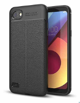 کیس -كيف -قاب-کاور  گوشی موبایل اتوفوکاس-Auto Focus گارد ژله ای طرح چرم-Leather Case for LG Q6 Plus