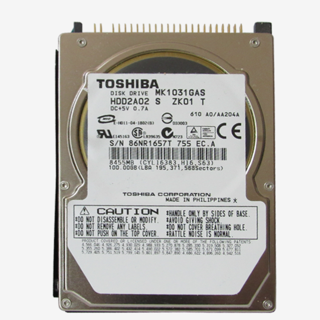 هارد ديسك لپ تاپ توشيبا-TOSHIBA  100GB -vgn-fs8900