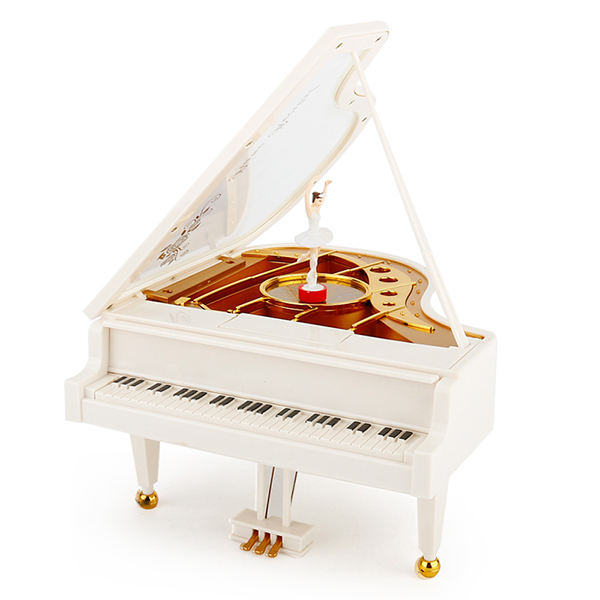 جعبه و گوی موزیکال برند نامشخص-- جعبه موزیکال مدل پیانو سفید  کد 2042