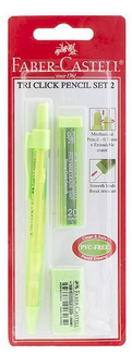 مداد نوکی -اتود و نوک فابرکاستل-Faber-Castell مداد نوکی 0.7 میلی متری مدل Tri Click -با نوک و پاک کن
