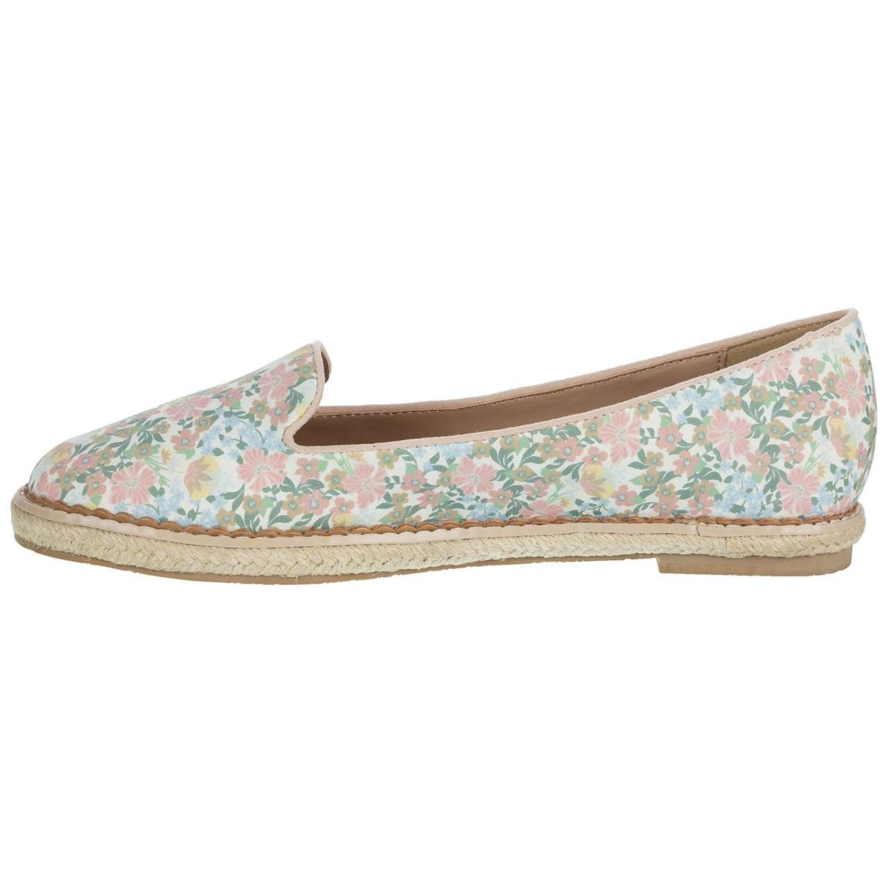 کفش زنانه تخت چاکلت اسکوبار-Chocolate Schubar کفش زنانه مدل Olivia 060 - سفید صورتی آبی سبز گلدار - تخت