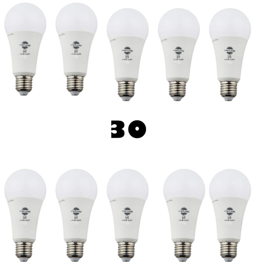 لامپ ال ای دی-LED Pars Shahab-پارس شهاب لامپ ال ای دی حبابی ۲۰ وات بسته ۳۰ عددی