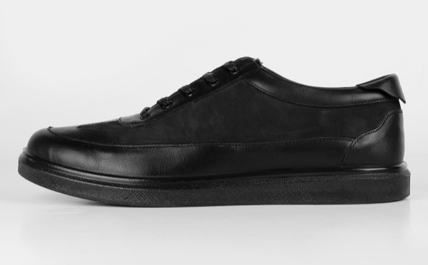 کفش راحتی - روزمره مردانه دنیلی-Daniellee کفش راحتی چرم مردانه مدل Ariom Sneaker I - مشکی -طرح ساده و نبوک