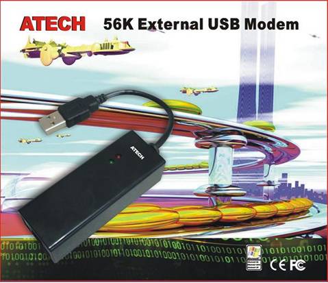 مودم لپ تاپ- Modem Laptop ای تچ-ATECH 56K EXTERNAL USB MODEM