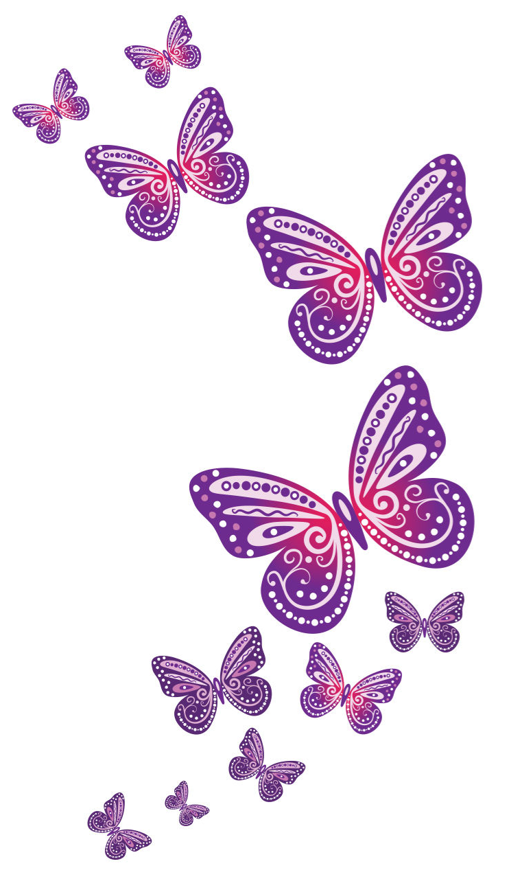 برچسب -استیکر- پوستر دیواری -صالسو آرت استیکر دیواری طرح purple butterfly3 hk پروانه بنفش