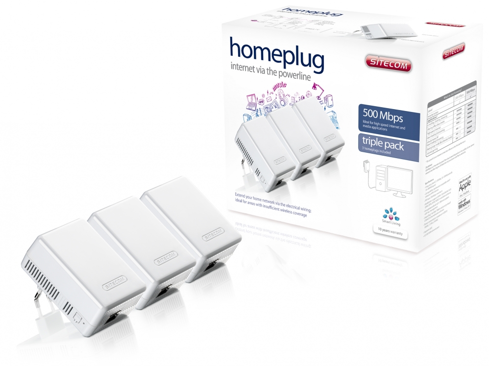 آداپتور شبکه -sitecom LN-527 - AV500 Gigabit Homeplug Triple Pack