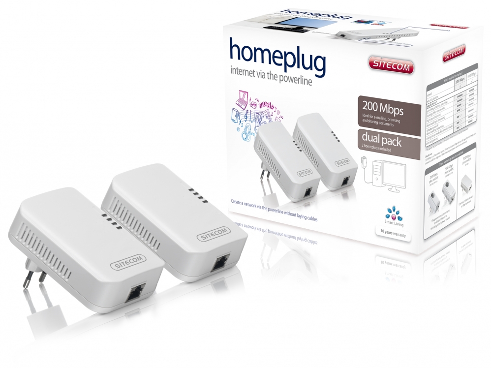 آداپتور شبکه -sitecom LN-515 - Homeplug 200 Mbps Dual Pack