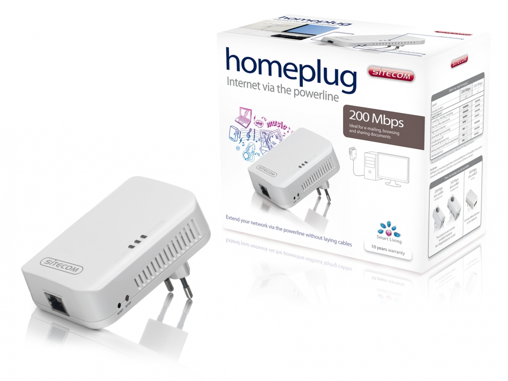 آداپتور شبکه -sitecom LN-505 - Homeplug 200 Mbps