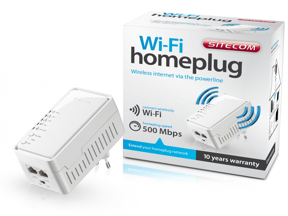 آداپتور شبکه -sitecom LN-554 - Wi-Fi Homeplug 500 Mbps