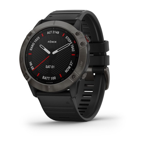 ساعت هوشمند-Smart Watch گارمین-Garmin Fenix 6X Pro and Sapphire editions carbon grey DLC black band