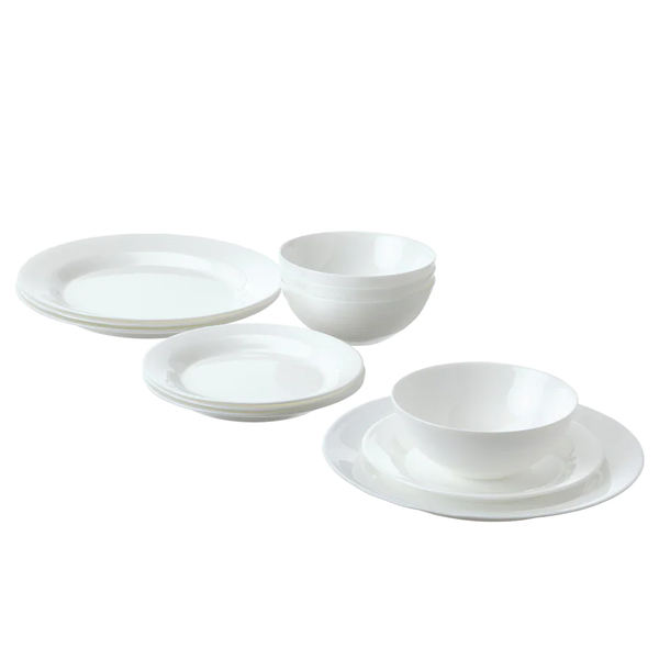 سرویس و ظروف غذاخوری آیکیا-IKEA سرویس غذاخوری 12 پارچه مدل FAVORISERA - سفید ساده