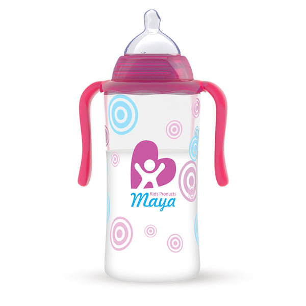 شیشه شیر نوزاد-کودک -لوازم نوزاد شیشه شیر مایا مدل ارتودنسی ظرفیت 300 میلی لیتر