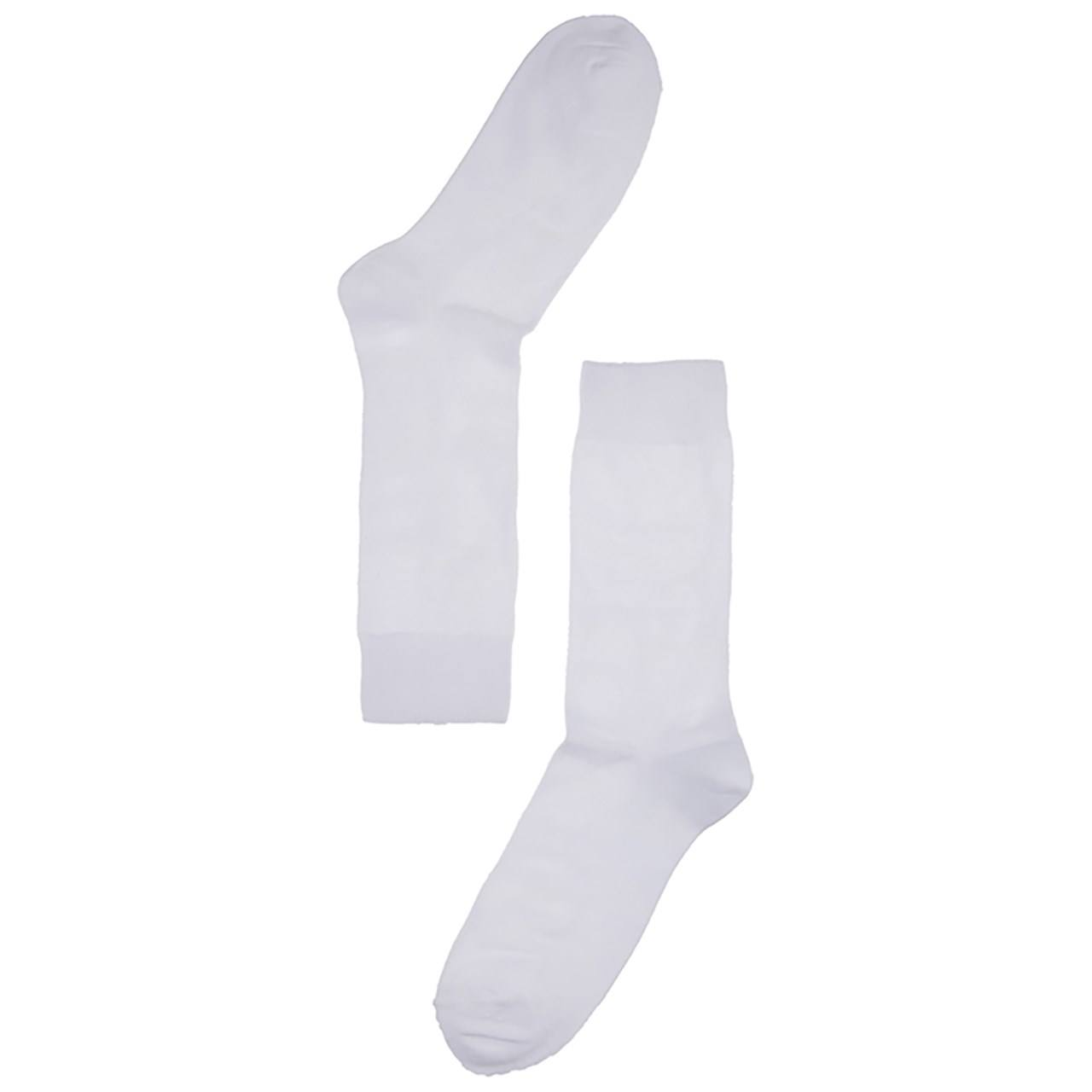 جوراب مردانه Pa-ara-پاآرا جوراب نانو 60 درصد مردانه مدل 10-209 - سفید - ساق بلند طرح‌دار
