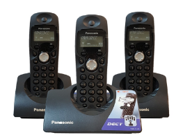 دستگاه تلفن بی سیم/بیسیم پاناسونيك-Panasonic گوشی تلفن بی سیم مدل KX-TCD433 - با 3 گوشی