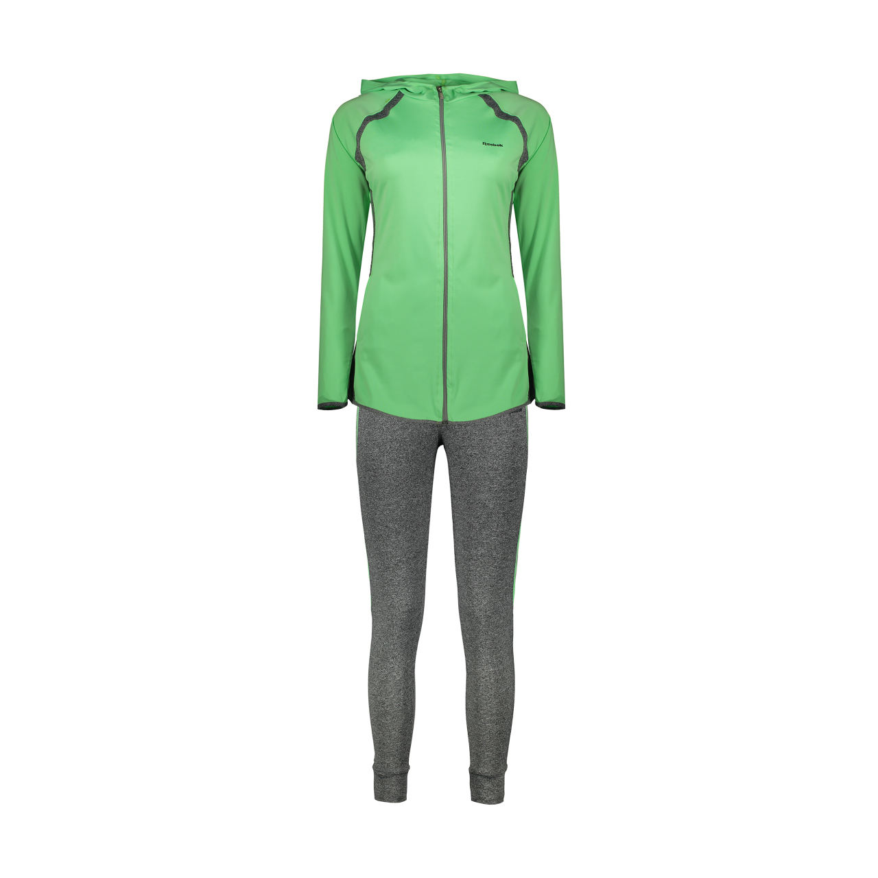 ست گرمکن و شلوار زنانه -لباس زنانه ست سویشرت و شلوار ورزشی زنانه کد Mhr-1018 - سبز خاکستری