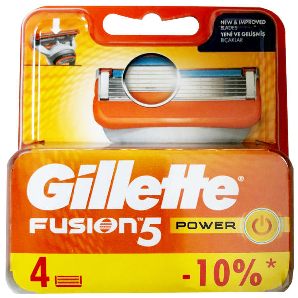 تیغ و خمیر اصلاح ژیلت-Gillette تیغ یدک مدل 5 Fusion Power بسته 4 عددی