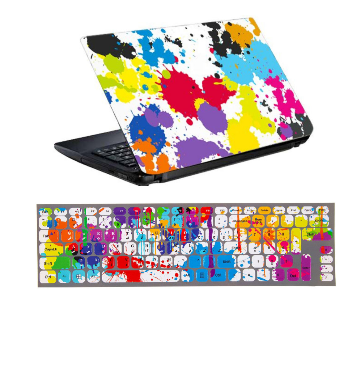 پوسته -اسکین لپ تاپ-نوت بوک برند نامشخص-- استیکر لپ تاپ طرح لکه رنگ کد 0917-98 برای لپ تاپ 15.6 اینچ 