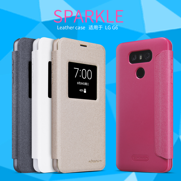 کیس -كيف -قاب-کاور  گوشی موبایل نیلکین-Nillkin  LG G6 NEW LEATHER CASE- Sparkle