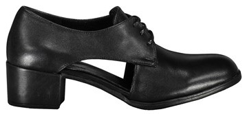 کفش زنانه مجلسی -پاتن چرم چرم پاشنه کوتاه زنانه - رنگ مشکی - کد 635-Black 