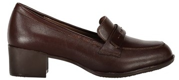 کفش زنانه مجلسی -پاتن چرم چرم پاشنه کوتاه زنانه - رنگ قهوه ای - کد 649-Brown 