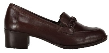 کفش زنانه مجلسی -پاتن چرم چرم پاشنه کوتاه زنانه - رنگ قهوه ای - کد 722-Brown 