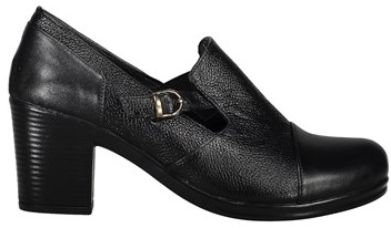 کفش زنانه مجلسی -پاتن چرم چرم پاشنه بلند زنانه - رنگ مشکی - کد 740-Black  
