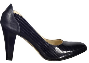 کفش زنانه مجلسی -شهر چرم پاشنه بلند چرم زنانه -رنگ سرمه ای -کد39216-Navy 