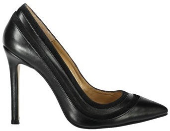 کفش زنانه مجلسی -شهر چرم پاشنه بلند چرم زنانه - رنگ مشکی -کد 15263-Black 