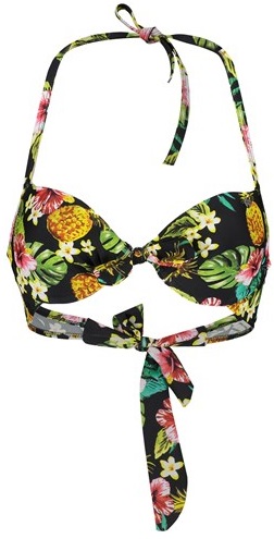 لباس شنا-مایو زنانه سوپردرای-Superdry  سوتین بالکنی Aloha Pineapple -رنگ مشکی