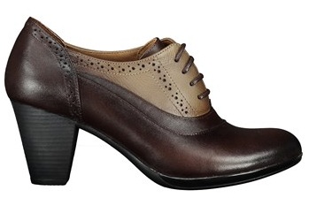 کفش زنانه مجلسی پانیسا-Panisa پاشنه بلند چرم زنانه - رنگ قهوه ای و خاکی -کد305-Khaki Brown 