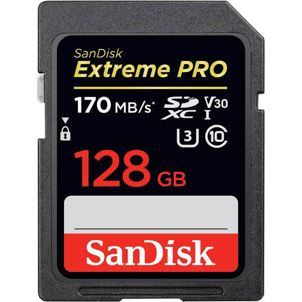 كارت حافظه / Memory Card سنديسك-SanDisk SDXC-128GB-Extreme Pro V30 کلاس10استاندارد UHS-I U3 سرعت 170mbps