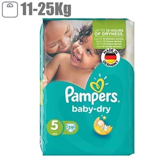 پوشک نوزاد و بچه پمپرز-Pampers Baby Dry سايز 5 بسته 39 عددي