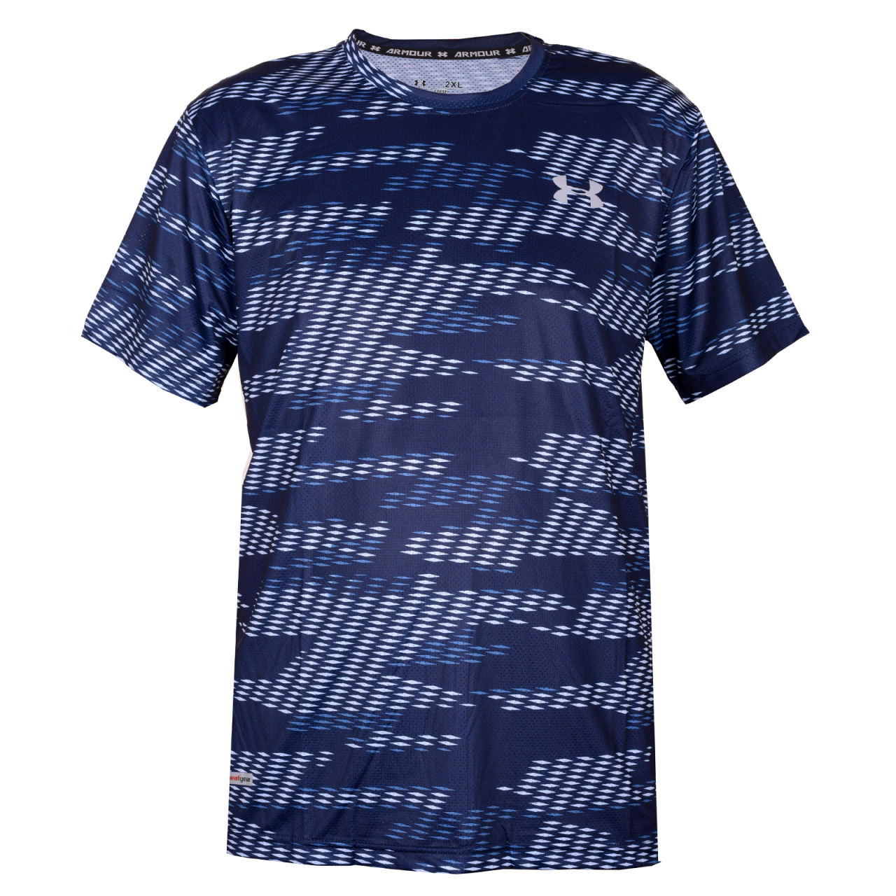 تیشرت و پولوشرت ورزشی مردانه آندر آرمور-Under Armour تی شرت ورزشی مردانه مدل heat gear کد SL-77373 - سرمه ای سفید آبی