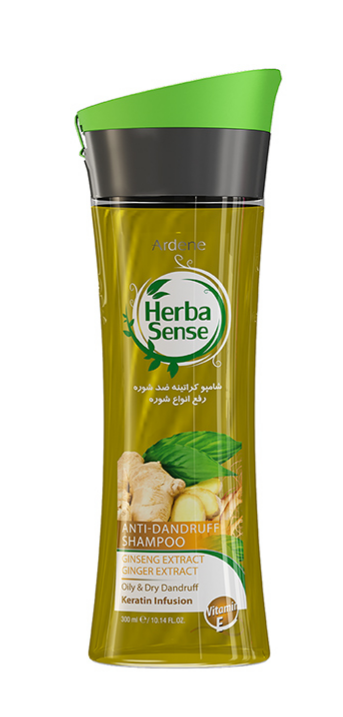 شامپو مو هربا سنس-Herba Sense شامپو کراتینه ضد شوره حجم 300 میلی‌لیتر - زرد 