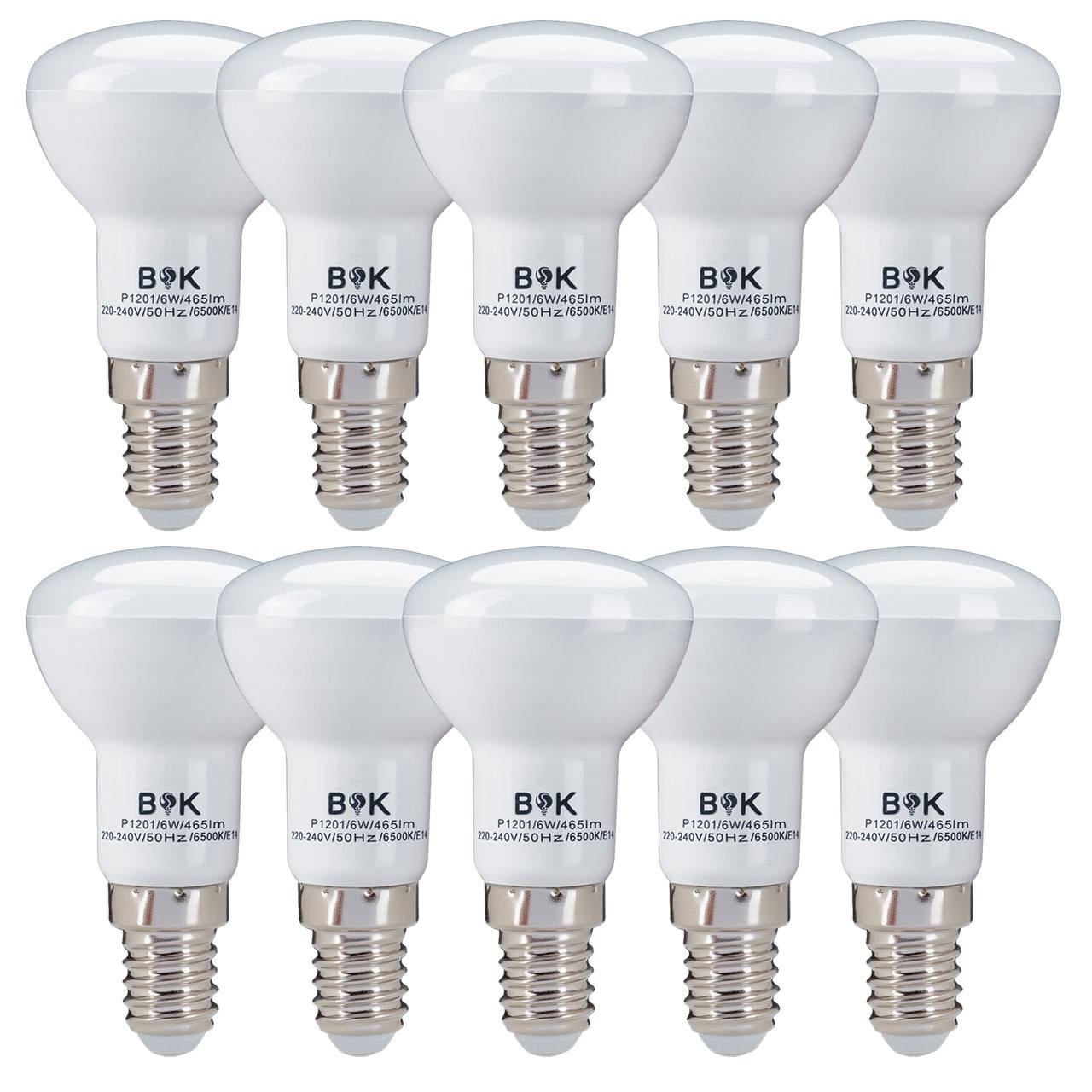 لامپ ال ای دی-LED BABAK-بابک لامپ ال ای دی 6 وات مدل رفلکتور پایه E14 بسته 10 عددی حبابی، فلت