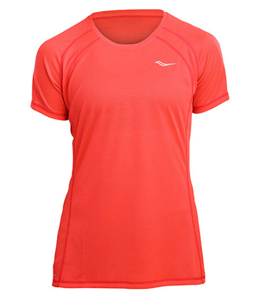 تی شرت ورزشی زنانه ساکنی-Saucony تی شرت ورزشی زنانه مدل HYDRALITE HBS - رنگ قرمز ماتیکی
