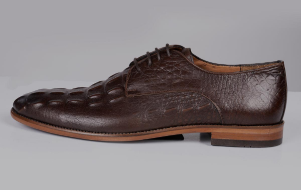کفش مجلسی -رسمی مردانه Lc Man-ال سی من کفش چرم مردانه کد 2-05111290 - قهوه ای سوخته - طرح پوست ماری