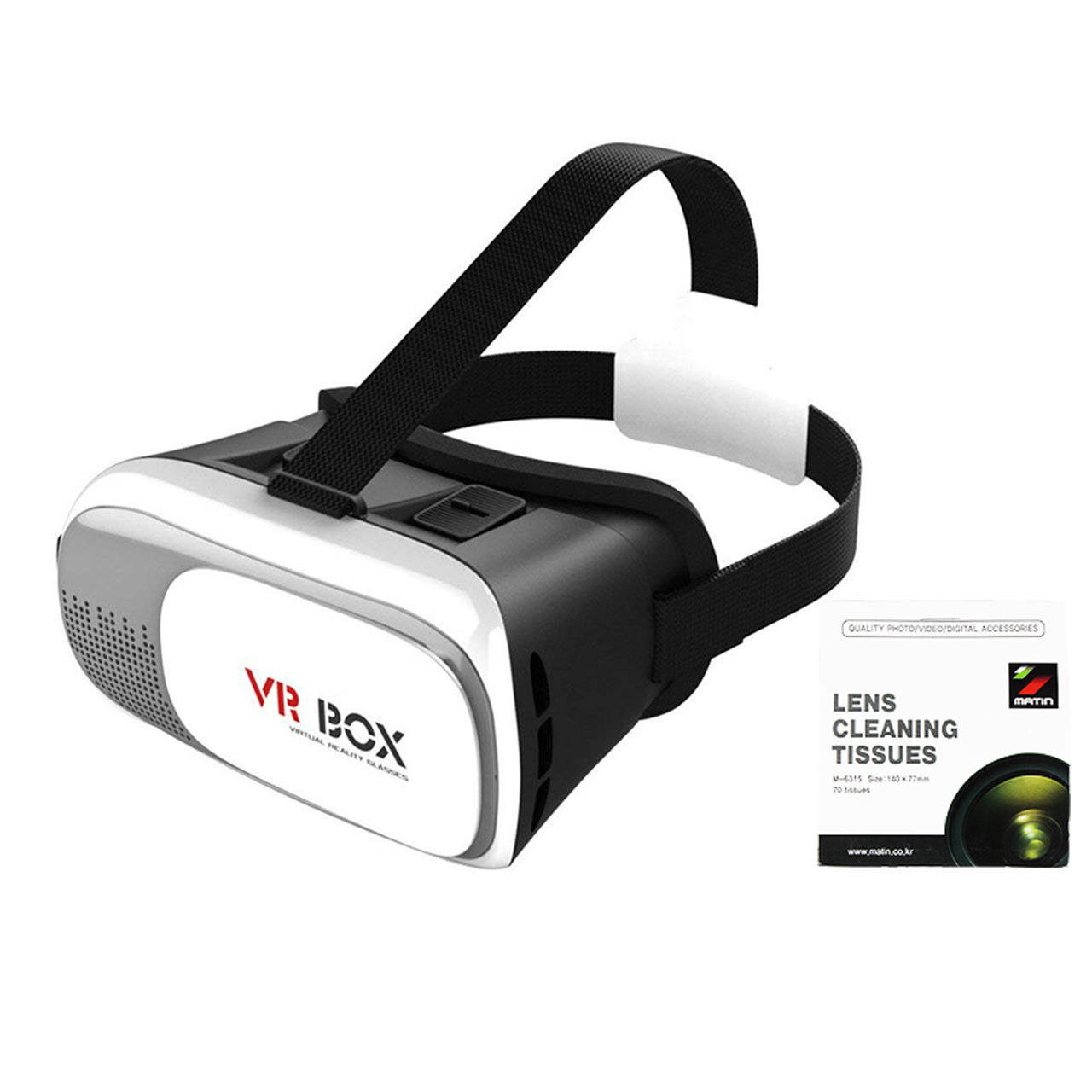 عینک - هدست واقعیت مجازی وی آر باکس-VR Box هدست واقعیت مجازی مدل VR Box 2 به همراه دستمال لنز دوربین