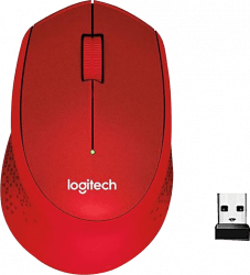 موس - Mouse لاجيتك-Logitech موس بی سیم مدل  M330 SILENT-رنگ قرمز