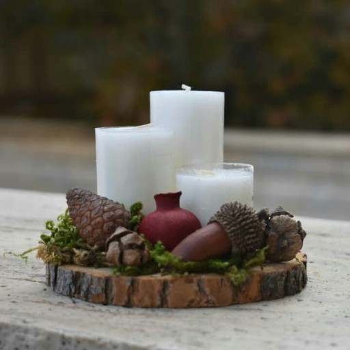 عکس جا شمعی - - / برند نامشخص جا شمعی چوبی زیبا