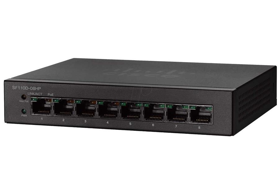  سوئيچ شبکه - SWITCH سیسکو-Cisco SF110D-08HP 8Port Unmanaged Switch