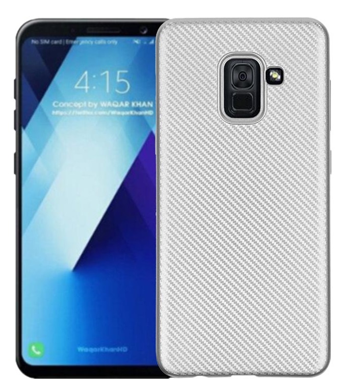 کیس -كيف -قاب-کاور  گوشی موبایل هوان مین-Huanmin  Carbon Fiber TPU Cover Case for Samsung Galaxy A8 2018